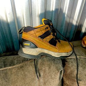 Ariat Women's Contender 6" Lace Up Brown Leather Work Boot Steel Toe Size 7.5